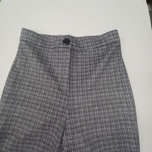 Zara Plaid Pants Career‎ Business Casual Trousers Gray Black Size M